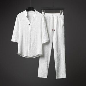 春夏新款风青年男士套装汉服唐装休闲两件套潮流  TZ201-P110图片