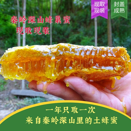 【木桶封盖现取现装蜂巢蜜】嚼着吃一年取一次深山蜜源圆桶蜂巢蜜