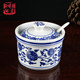 景德镇青花陶瓷调料罐作料瓶带勺子 味罐辣椒罐油盐酱醋瓶储物罐