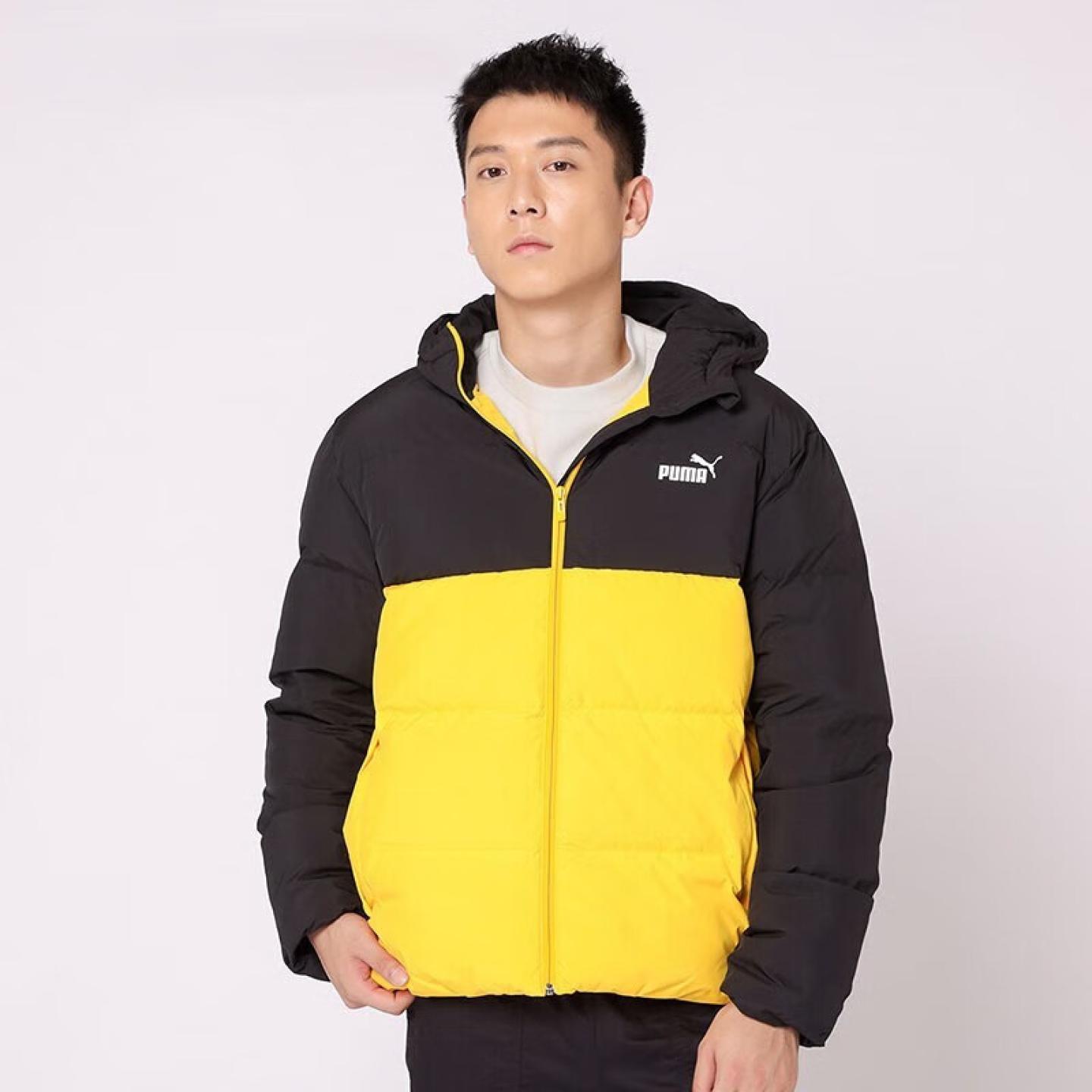 彪马羽绒服男子撞色保暖外套