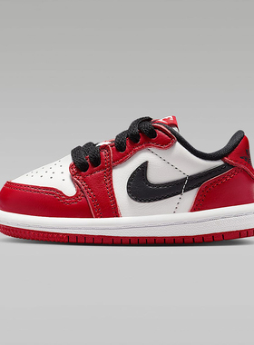 耐克2025年新款儿童鞋黑白红低帮幼童轻便休闲运动鞋HQ6997-600