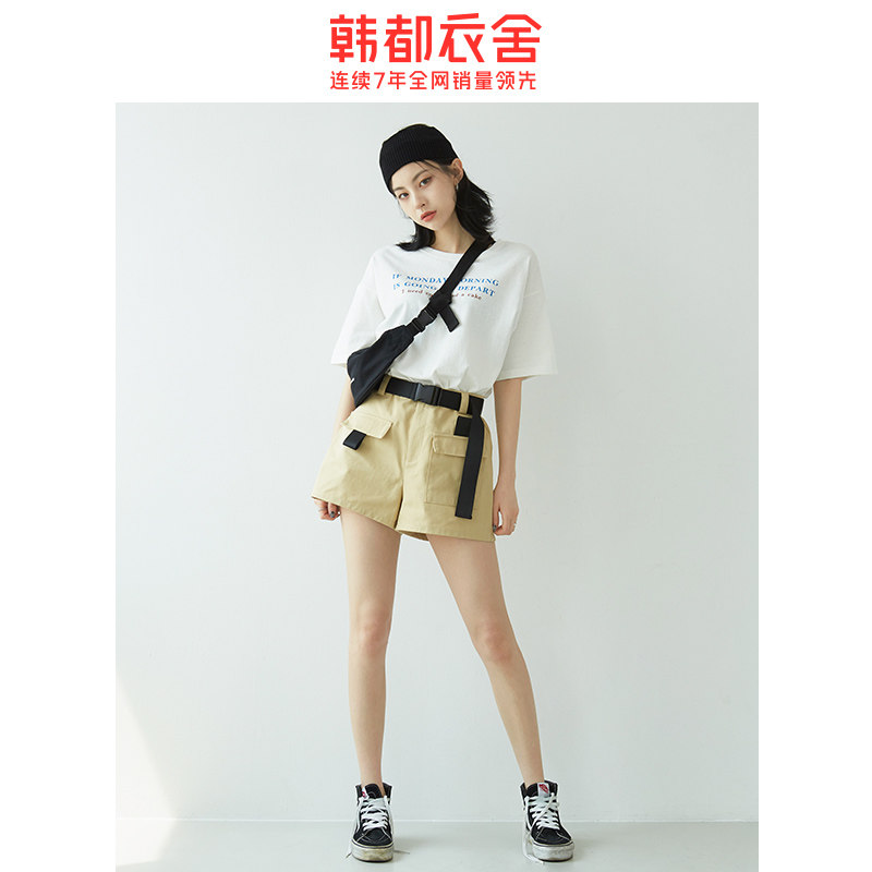 韩都衣舍2020年夏装新款女装韩版工装短裤ins潮宽松休闲裤