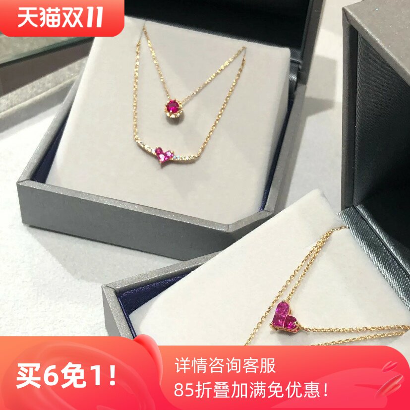 回馈款 日系st同款小众爱心项链简约四叶草锁骨链925银镀金礼物女