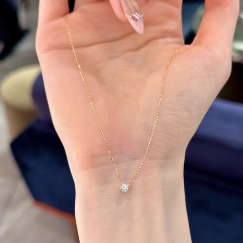 回馈款～赵露思同款一滴泪项链莫桑石爆闪日常百搭项s925纯银镀金