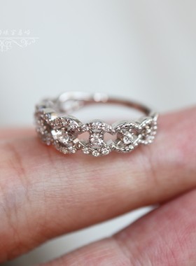 回馈款 va高端同款戒指镶嵌蕾丝镂空花纹优雅独特精致女戒银饰品