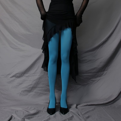 湖蓝天青蓝彩色丝袜连裤袜春秋看