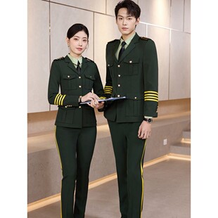 军绿色军鼓队套装文工团合唱团演出服乐队礼服服装升旗手空姐制服