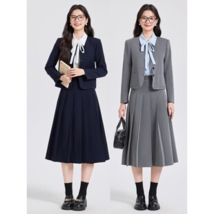 学院风穿搭正装大学生教资面试演讲比赛服装女正式场合西装裙套装