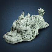 饰摆件青砂石茶宠茶玩鱼缸装 逗兽记 呆萌龙客厅房间桌面装 饰造景