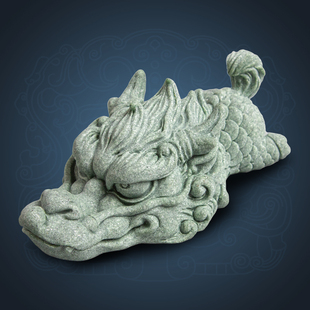 逗兽记 呆萌龙客厅房间桌面装饰摆件青砂石茶宠茶玩鱼缸装饰造景