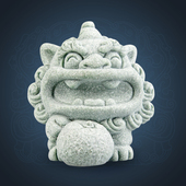 饰摆件鱼缸装 逗兽记 青砂石招财风狮爷装 饰造景摆设茶宠精品可养