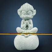 青砂石悟空万柿如意大柿已成居家办公室茶室桌面摆件装 饰开业送礼