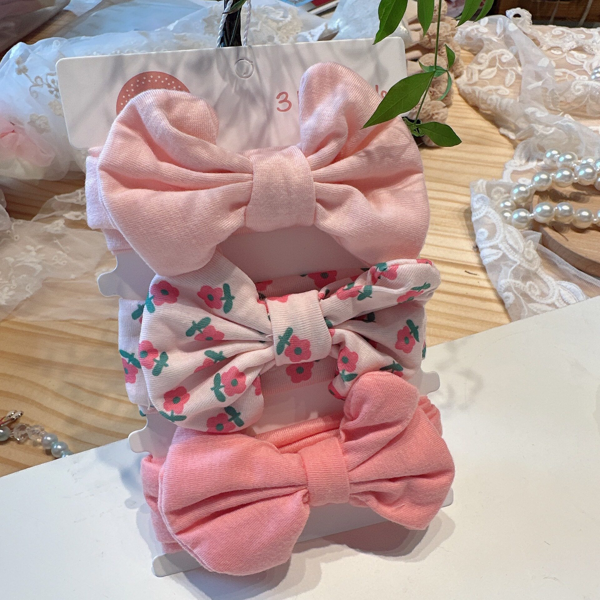 跨境亚马逊蝴蝶结发带碎花仿棉布