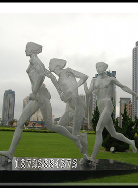 大型户外抽象不锈钢园林剪影摆件