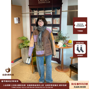 【现货】品牌IMMI 26PS颗粒拼色皮毛一体双面穿外套MWEFWLJK0850D