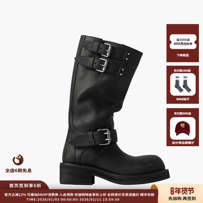 ETHOR25AW做旧圆头牛皮靴JULY