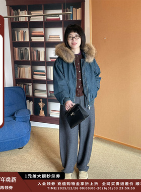 【现货】设计师品牌WHM 25AW 斜纹羊毛针织布弧形裤JULY