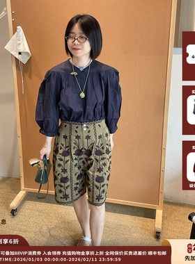 【现货】设计师品牌ANTIK BATIK 25SS复古百搭刺绣中裤JULY