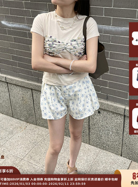 【现货】设计师品牌COEMES 6月胶囊 扭结假两件修身短袖T恤JULY