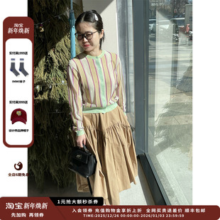 25SS拼色竖条纹针织开衫 SENTENCE 设计师品牌SHORT JULY 现货