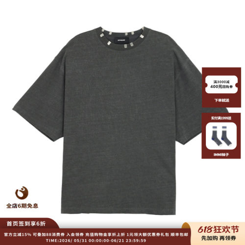 WE11DONE木炭标志金属芯片T恤