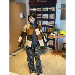 设计师品牌IMMI25AW拉贡棋盘拼色圆领夹克MWEFWLJK1316X 现货