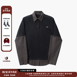 25AW ETHOR 设计师品牌 格纹拼接上衣 现货