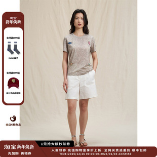 25SS光泽针织布印花合体T恤JULY 设计师品牌WHM 新品