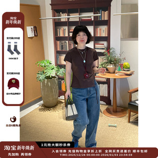 现货 26SS 设计师品牌 Sentence 低腰直筒阔腿牛仔裤 Short