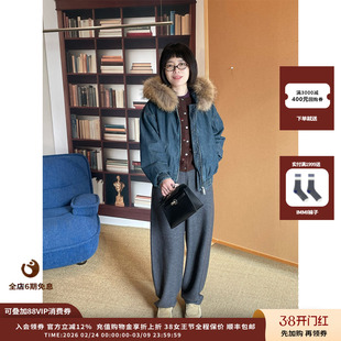 【现货】设计师品牌WHM 25AW 斜纹羊毛针织布弧形裤JULY