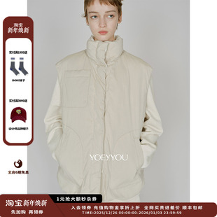 25AW 设计师品牌YOEYYOU 错位感倒T型羽绒马甲 现货