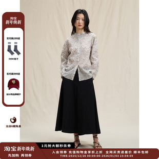 25SS印花薄棉布立领纯棉衬衫 设计师品牌WHM JULY 现货