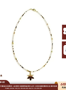 【现货】设计师品牌RoundFace 26SS 棕色星星花小米珠项链