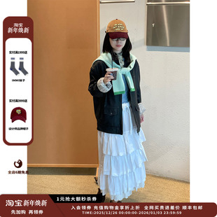 xii 设计师品牌shao 25AW水洗做旧真皮夹克JULY 现货