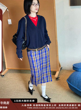 【现货】设计师品牌AETHER HAZE 25AW彩色格纹百搭半裙JULY