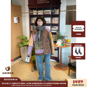 品牌IMMI 现货 26PS颗粒拼色皮毛一体双面穿外套MWEFWLJK0850D