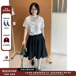 25SURPLUS斜纹化纤百褶半身裙MWESSWSK0518X 品牌IMMI 现货