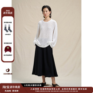 立体毛圈针织布宽松长袖 25SS新品 设计师品牌WHM T恤JULY 新品