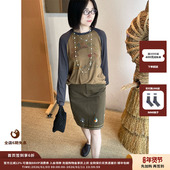 半裙JULY 25AW刺绣工装 现货 设计师品牌AUBRUINO