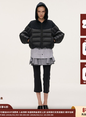 【现货】设计师品牌SYUGNA  25FW连帽卫衣拼接羽绒服 JULY