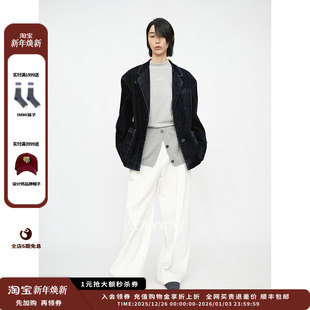 25AW毛织拼接直身长裤 设计师品牌YOEYYOU 现货