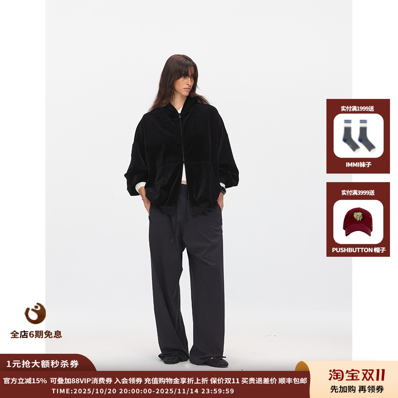 【新品】设计师品牌 ECHOADE 25PF拉链连帽丝绒卫衣JULY