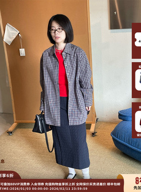 【现货】设计师品牌AETHER HAZE 25AW百搭格纹常规衬衫 JULY