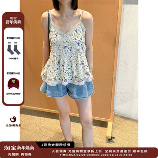 6月胶囊 设计师品牌COEMES 清爽蕾丝菱形拼接吊带JULY 现货