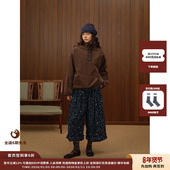 现货 设计师品牌RAW STONE 25AW印花铜氨丝灯芯绒阔腿裤 JULY