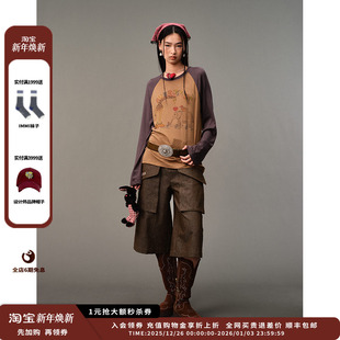 现货 口袋牛仔中裤 设计师品牌AUBRUINO 工装 JULY 25AW