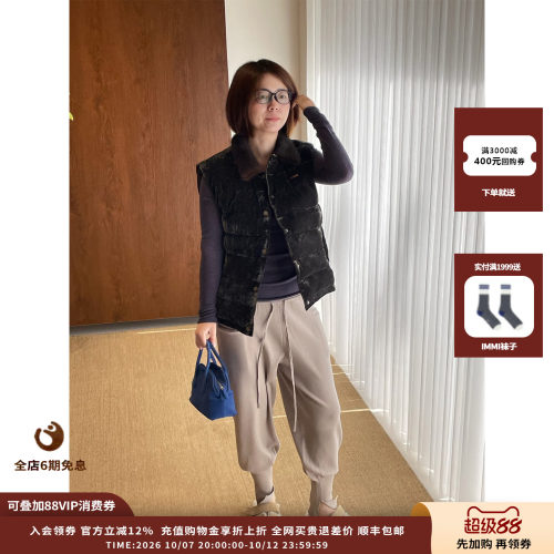COEMES真丝水貂毛领羽绒马甲