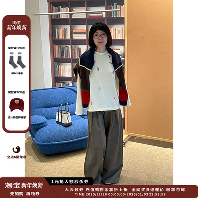 26RS滑雪熊印花纯棉长袖T恤