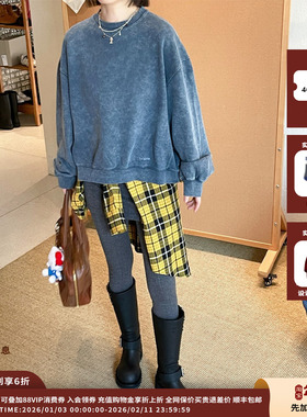 【现货】设计师品牌WE11DONE 25AW蓝色男士精致水洗运动衫JULY