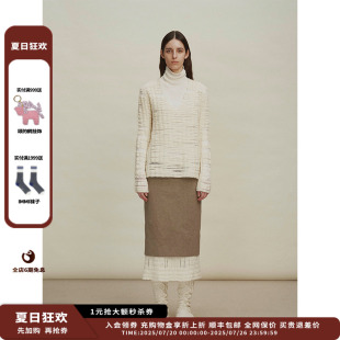 JULY 新品 设计师品牌SWAYING24AW羊毛镂空V领套衫